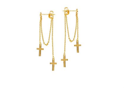 Double Cross Chain Fashion Earring